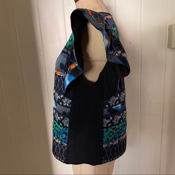 KENZO x HM sz 10 40 Ruffle Sleeve Blouse Jacquard - Picture 2 of 8